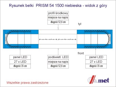 PRISM 54 W niebieska 1500 widok z góry